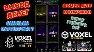 Voxel вывод денег из игры. Сколько заработал. Проект платит воксель. Бот телеграм. Новая редкость.