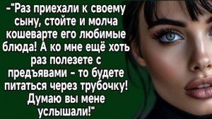 Раз приехали к своему сыну, стойте и молча кошеварте его любимые блюда! Аудиоистории