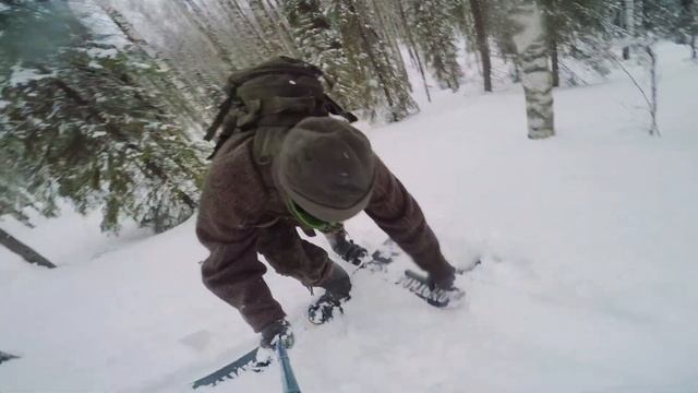 Лыжи против снегоступов в глубоком мокром плотном снегу. Добрые походы. смотреть онлайн