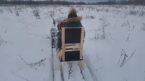 зимой на мотоблоке