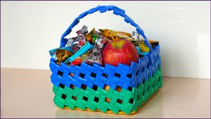 Корзинка из трубочек для коктейля. Плетение корзинки. Часть 1.