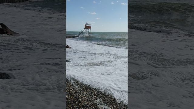 шторм на побережье чёрного моря