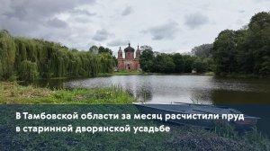 В Тамбовской области за месяц расчистили пруд в старинной дворянской усадьбе