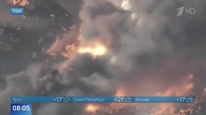 Появились кадры мощного взрыва на складе фейерверков в Калифорнии