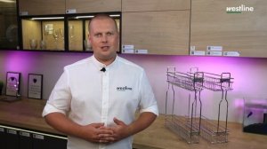 Бутылочница AQ 500 мм с направляющими скрытого монтажа с доводчиком