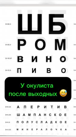 У окулиста после хороших выходных 😅