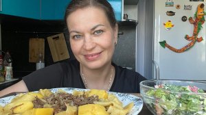 МУКБАНГ ЛЕНИВЫЙ БЕШБАРМАК/БЫСТРО И ВКУСНО😃👍/MUKBANG