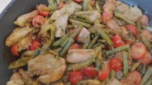 Курица и стручковая фасоль