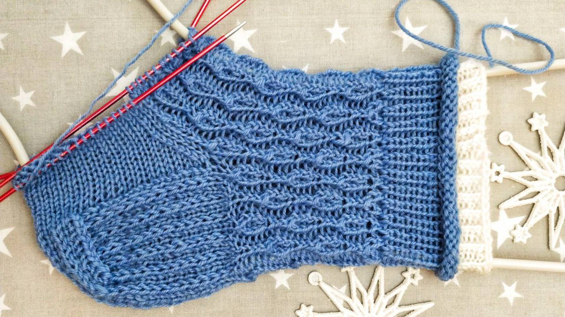 Шикарный узор для носков / капельки дождя / схема в видео / порядовое описание узора. смотреть онлайн