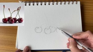 Рисуем вишни акварелью. Часть 2