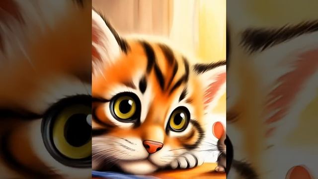 Котёнок Тишка и маленькая мышка