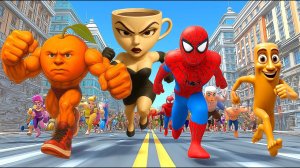 Spider-Man vs Tung Tung Tung Sahur rescue Ballerina Cappuccina Sad Story Squid game 3🔴siêu nhân nhệ