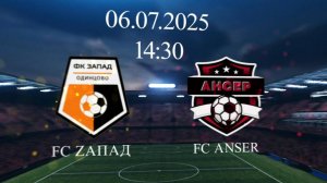 [Анонс] Матч «ФК Zапад» - FC «ANSER» | 12 тур | Лига F (06.07.2025)