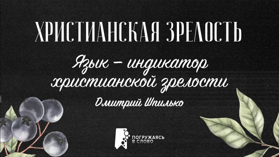 Язык — индикатор христианской зрелости | «Христианская зрелость»; Алексей Пичугин