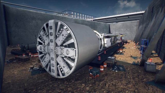 3d визуализация - Тоннелепроходческий комплекс (ТПМК) смотреть онлайн