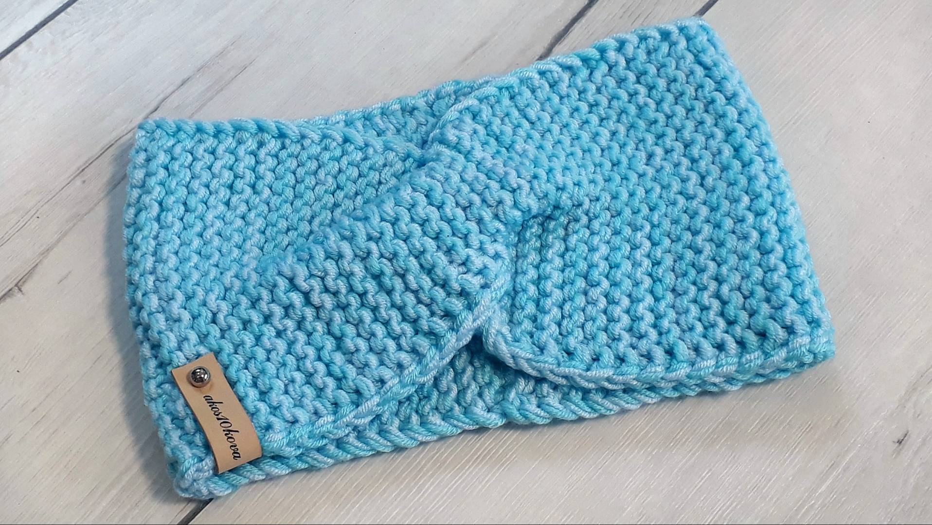 Повязка Бантик платочной вязкой. Мастер-класс. Вязание спицами смотреть онлайн