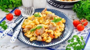 КАК ПРИГОТОВИТЬ РОЖКИ С МЯСОМ НА СКОВОРОДЕ