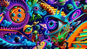 🤖AI Manifest Stairway to Elevated Psychosis   DJ Rave VISUALS [4K UHD 60 FPS] 👾