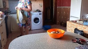 Тушу минтай с зелёным луком и чесноком.Любуюсь своими курочками.Жизнь прекрасна и удивительна.
