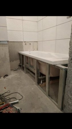 Установка ванны. Монтаж каркаса для ванны. Ремонт ванной комнаты. Сельма. Калининград.