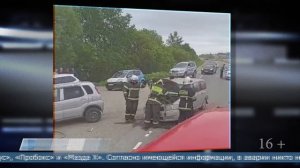 02.07.2025 ДТП с участием трёх автомобилей осложнило движение на холмской трассе