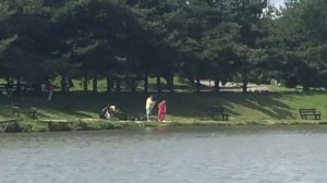 поимка карпа на большом водоёме