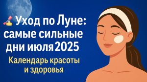 💅 Уход по Луне: самые сильные дни июля 2025! Календарь красоты и здоровья