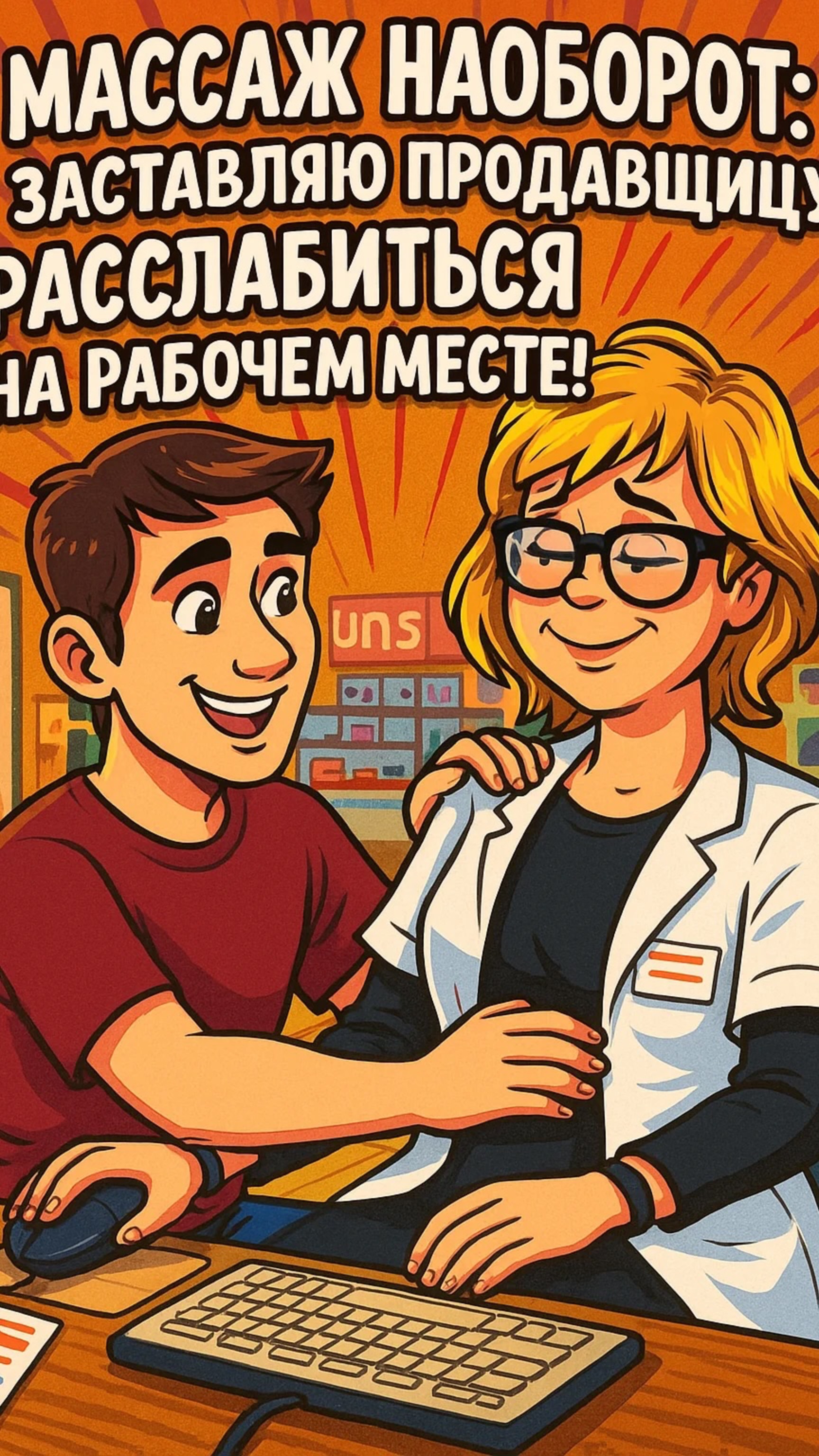 Массаж наоборот: заставляю продавщицу расслабиться на рабочем месте!