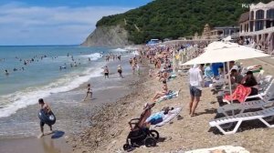 Геленджик Архипо-Осиповка Центральный пляж сегодня 4 июля 2025. Море и погода в Геленджике  сейчас