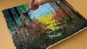Как легко нарисовать сказочный лес акрилом