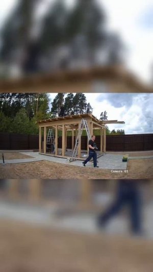 Строительство односкатной беседки | Таймлапс #гринвуд #беседка #стройка #загороднаяжизнь