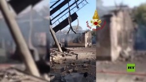 مشاهد من موقع انفجار بمحطة للوقود شرقي روما