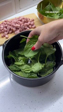 Омлет со шпинатом и ветчиной в аэрогриле Demiand 🍳🥬🥓