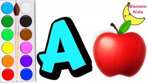 Рисование для детей|Как нарисовать букву А|Как нарисовать яблоко|Простой урок рисования для малышей