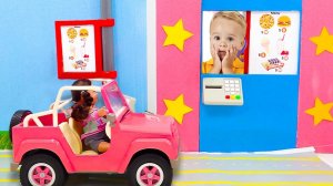 Влад и Ники. Крис учится готовить еду для автокафе! Видео для детей.