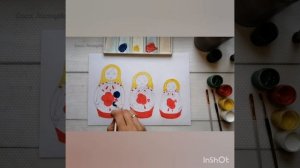 Семёновская матрёшка гуашью. Рисуем с детьми.