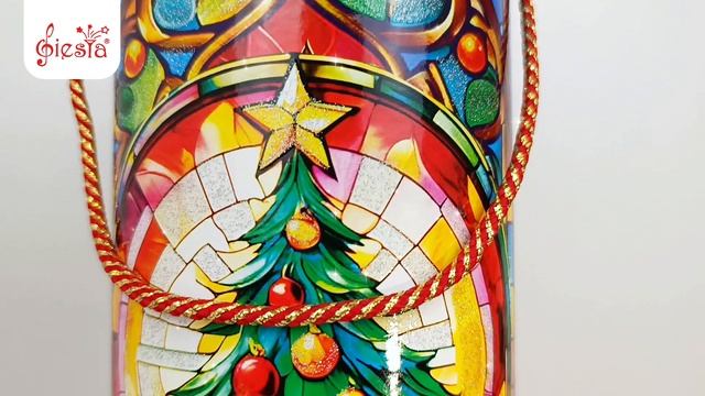 Подарочная туба «Новогодний Витраж». Праздничная упаковка для конфет.