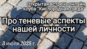 #34 – 03.07.2025 – Про Тень на открытой встрече онлайн клуба "Кислородная среда" с Ксенией Галкиной