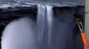 Как нарисовать синее дерево и небольшой водопад