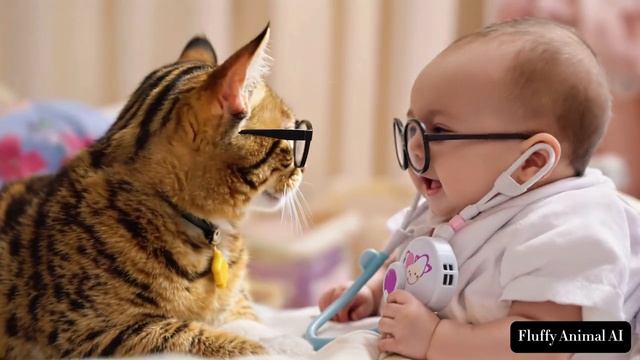 Любовь малышей и котят 🐾👶❤️ смотреть онлайн