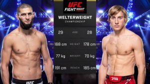 Хамзат Чимаев против Пэдди Пимблетта Полный бой - UFC 5
