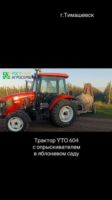 Новый 60лс YTO 604 обрабатывает яблоневый сад смотреть онлайн