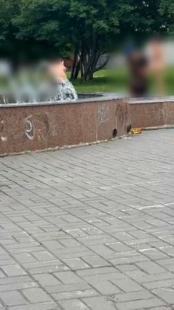В Новосибирске в центре города семья цыган прилюдно разделась и помылась в фонтане.