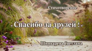 "Спасибо за друзей!.. и за врагов.." Стих, Шинкарева Светлана "Хочу сегодня любящему Богу.."