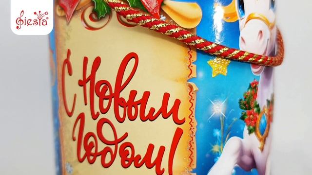 Подарочная туба «Сказка». Новогодняя упаковка для сладостей.