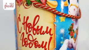 Подарочная туба «Сказка». Новогодняя упаковка для сладостей.