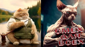 ЮМОР Подборка смешных котов, постарайтесь не засмеяться! Смешные видео с котами, снятые на камеру!