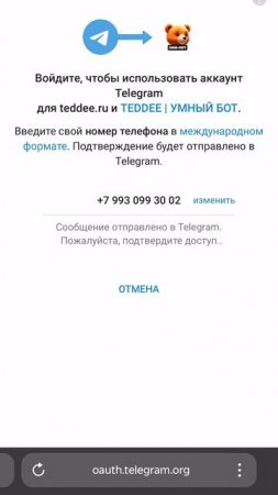 Как зарегистрироваться в сервисе TEDDEE через Телеграм