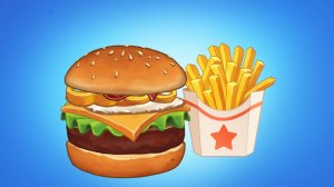 Делаем бургер и картошку фри 🍟 🍔