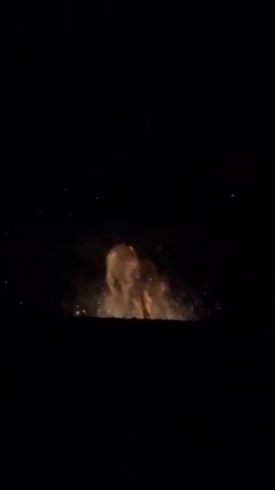 Стало светло,как днём-взрыв склада боеприпасов в Харцызске.